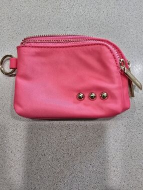Hot Pink Mini Zip Pouch with Gold Stud Accents - Unbranded